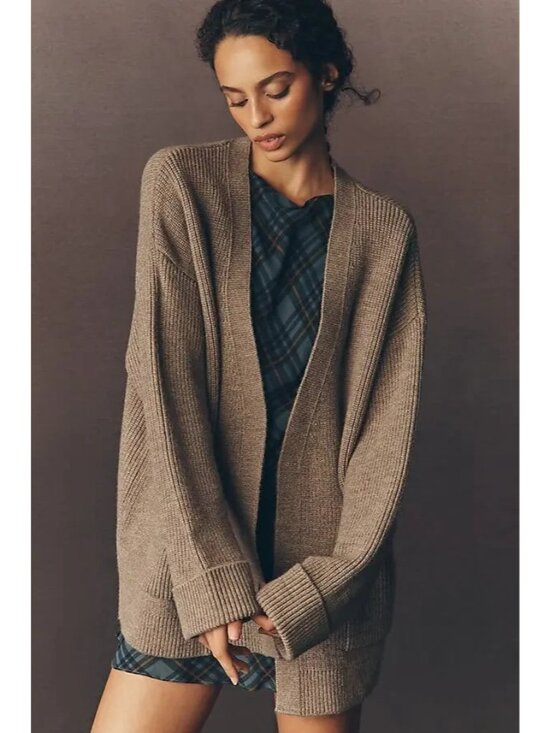 Anthropologie Sweaters - By Anthropologie Cozy Oversized Cardigan Sweater Beige OS